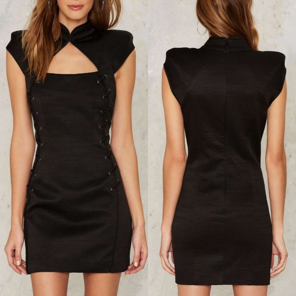NEW nasty gal lace up black dress